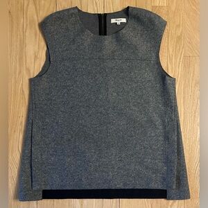 Madewell Charcoal Gray Sleeveless Wool Blend Tunic Top/Vest Zipper Closures, Lg